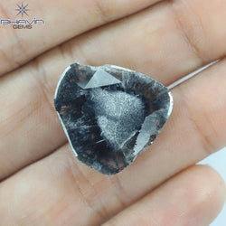 5.96 CT Slice Shape Natural Diamond Salt And Pepper Color I3 Clarity (19.75 MM)