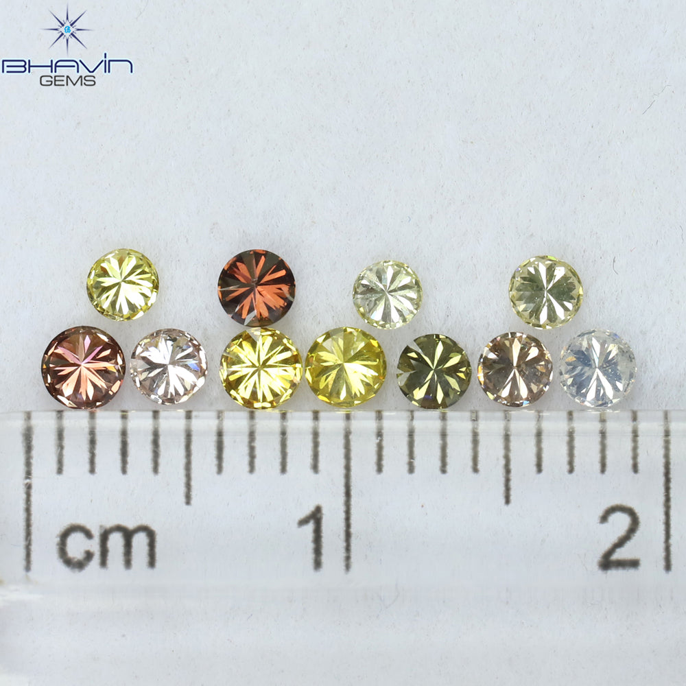 0.63 CT/11 Pcs Round Shape Natural Loose Diamond Mix Color VS2 Clarity (2.70 MM)