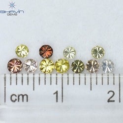 0.63 CT/11 Pcs Round Shape Natural Loose Diamond Mix Color VS2 Clarity (2.70 MM)
