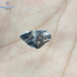 1.76 CT Slice Shape Natural Diamond Salt And Pepper Color I3 Clarity (14.15 MM)