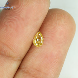 0.25 CT Pear Shape Natural Diamond Orange Color SI2 Clarity (4.98 MM)