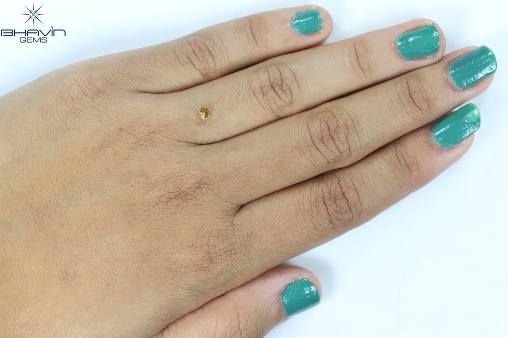 0.22 CT Heart Shape Natural Diamond Yellow Color SI1 Clarity (3.68 MM)