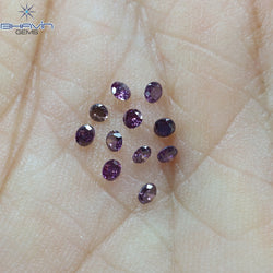 0.21 CT/11 個 ラウンド シェイプ ナチュラル ルース ダイヤモンド ピンク カラー SI クラリティ (1.75 MM)