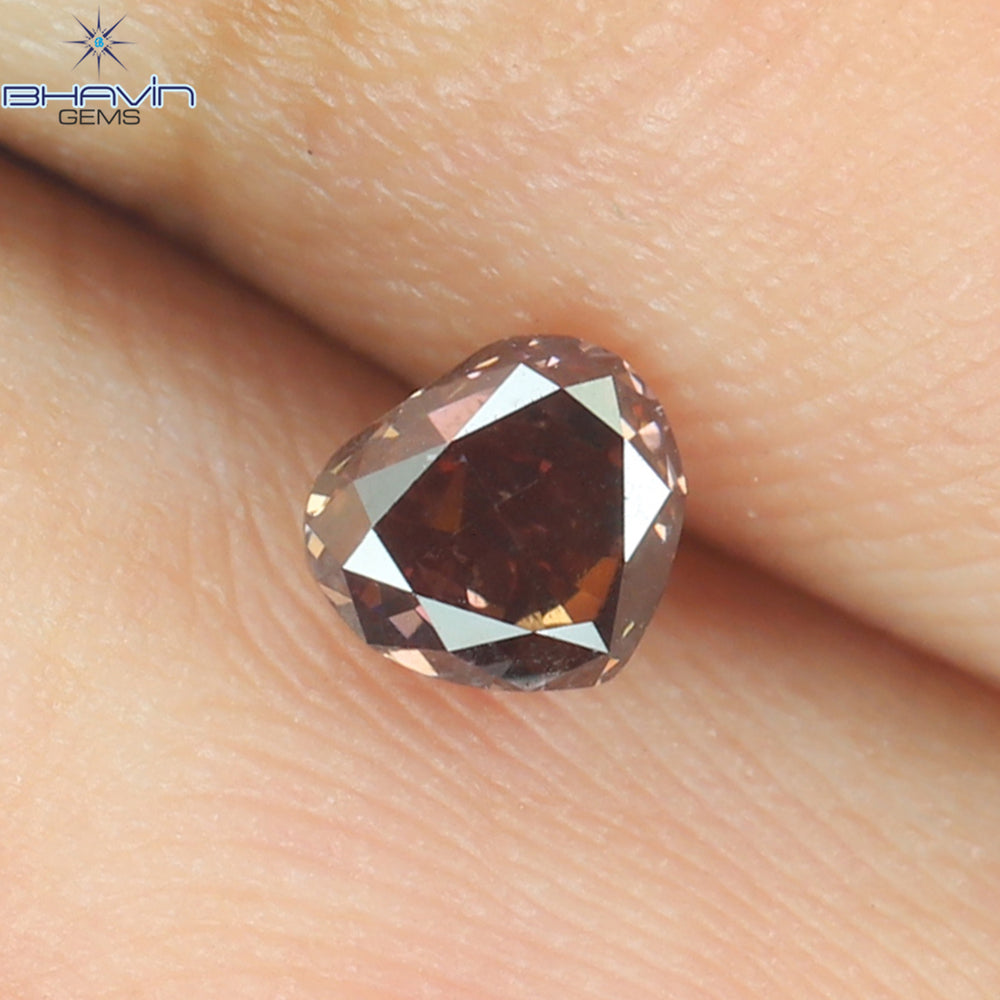 0.24 CT Heart Shape Enhanced Pink Color Natural Loose Diamond VS1 Clarity (3.73 MM)
