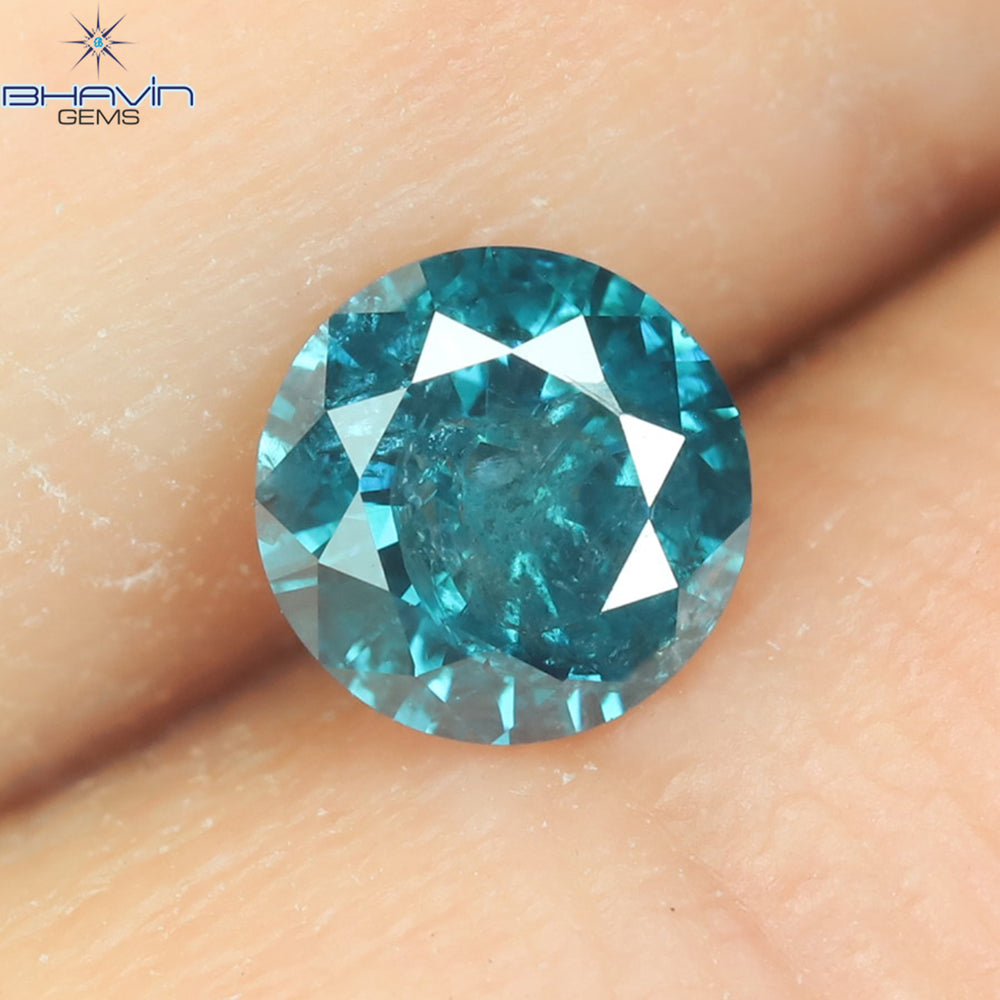 0.32 CT Round Diamond Natural Diamond Blue Color I3 Clarity (4.46 MM)