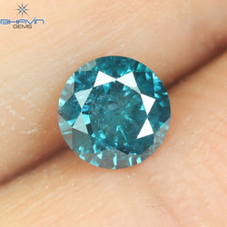 0.32 CT Round Diamond Natural Diamond Blue Color I3 Clarity (4.46 MM)
