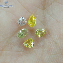 0.58 CT/5 Pcs Mix Shape Natural Diamond Mix Color VS-SI Clarity (3.90 MM)