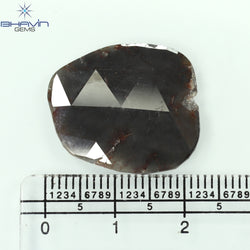 9.29 CT Slice Shape Natural Diamond Brown Gray Color I3 Clarity (21.00 MM)