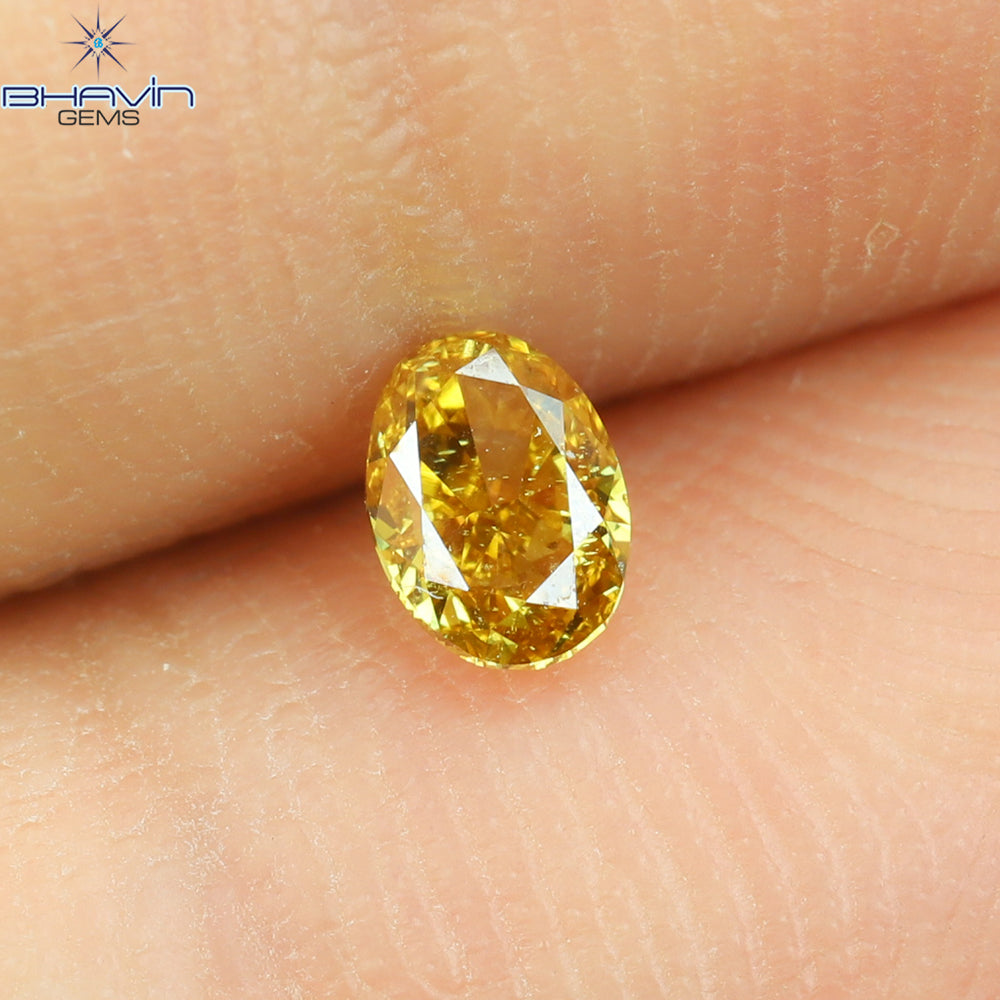 0.23 CT Oval Shape Natural Diamond Orange Color VS2 Clarity (4.02 MM)