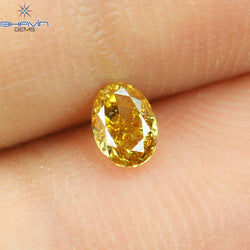 0.23 CT Oval Shape Natural Diamond Orange Color VS2 Clarity (4.02 MM)