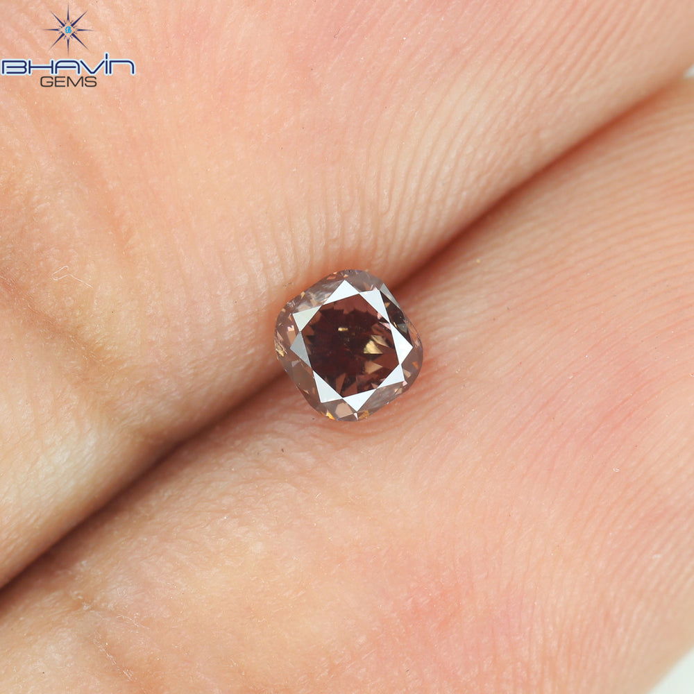 0.27 CT Cushion Shape Natural Loose Diamond Enhanced Pink Color VS2 Clarity (3.60 MM)