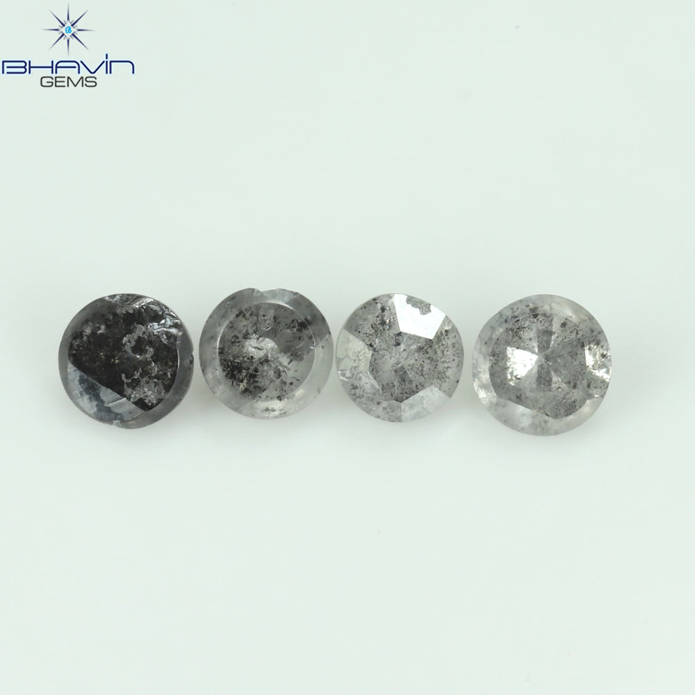 1.05 CT、ノーカット ポルキ シェイプ、天然ダイヤモンド、ブルー カラー、I3 クラリティ (5.42 MM)