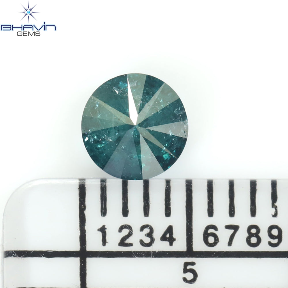 0.55 CT Round Diamond Natural Diamond Blue Color I3 Clarity (5.04 MM)