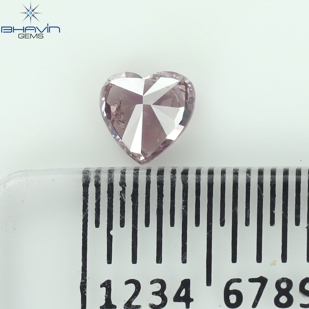 0.21 CT Heart Shape Natural Diamond Pink Color SI2 Clarity (3.88 MM)