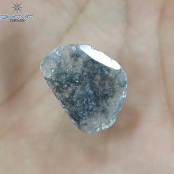 6.04 CT スライス シェイプ ナチュラル ダイヤモンド ソルト アンド ペッパー カラー I3 クラリティ (21.71 MM)