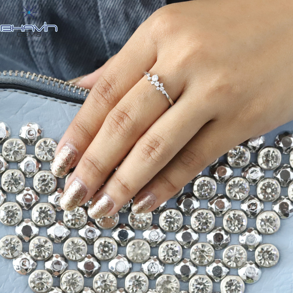 Round Diamond, White Diamond, Natural Diamond Ring, Engagement Ring