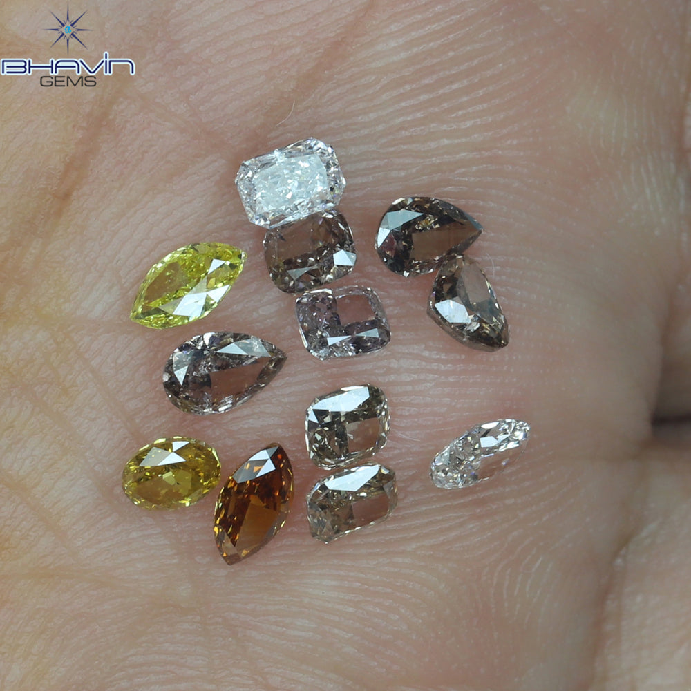 1.57 CT/12 Pcs Mix Shape Natural Diamond Mix Color SI Clarity (4.70 MM)
