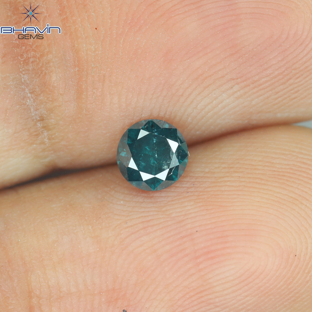 0.32 CT Round Diamond Natural Loose Diamond Blue Color I3 Clarity (4.35 MM)