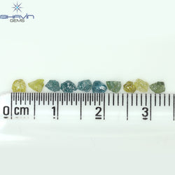 1.02 CT/10 PCS Rough Shape Enhanced Mix Color Natural Diamond I3 Clarity (3.30 MM)