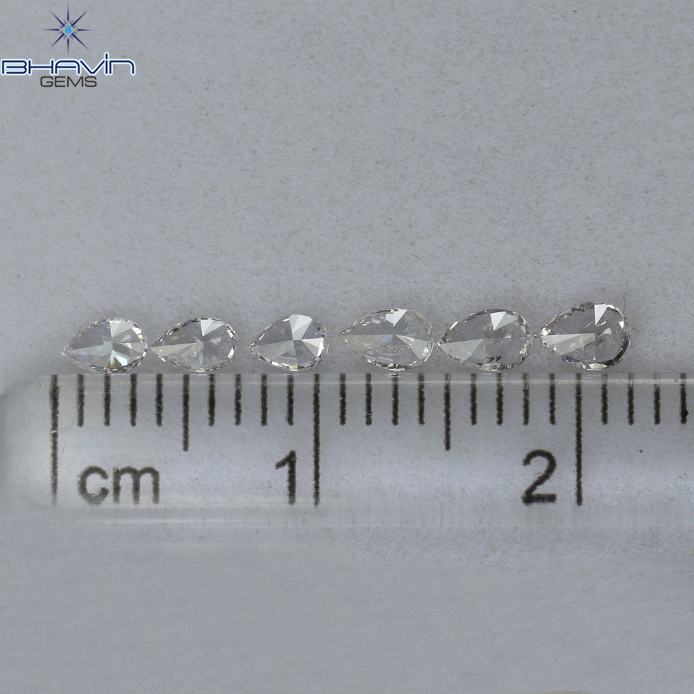 0.49 CT/6 Pcs Pear Shape Natural Diamond Pink Color SI Clarity (3.82 MM)