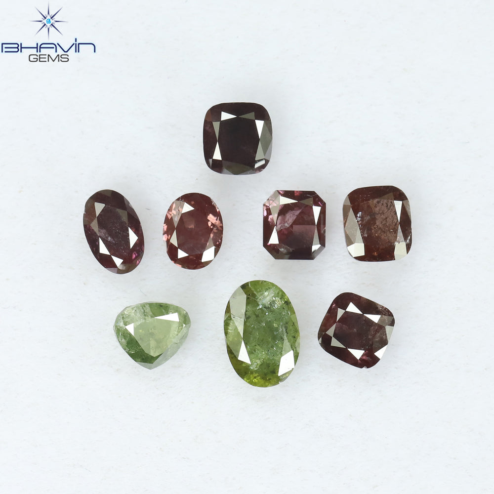 1.13 CT/8 PCS Mix Diamond Natural diamond Pink Diamond I3 Clarity (4.43 MM)