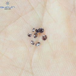 0.11 CT/8 Pcs Round Shape Natural Loose Diamond Brown Pink Color I1 Clarity (1.70 MM)
