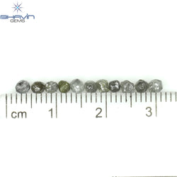 1.86 CT/11 PCS Rough Shape Grey Color Natural Diamond I3 Clarity (3.03 MM)