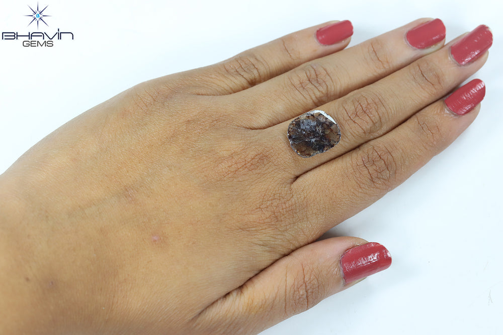 3.54 CT Slice Shape Natural Loose Diamond Brown Color I3 Clarity (16.30 MM)