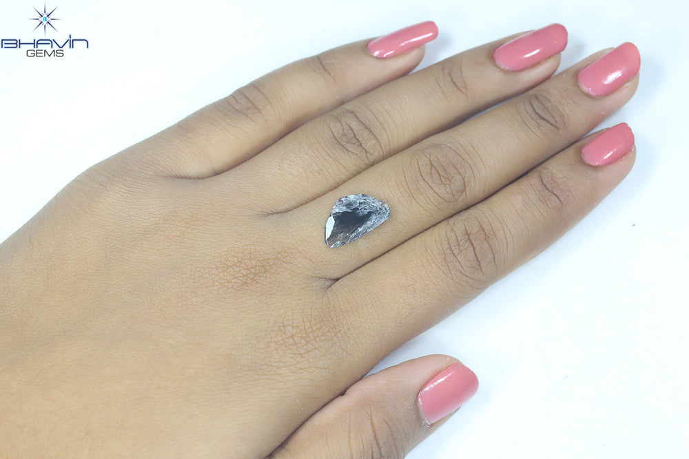1.98 CT Slice Shape Natural Diamond Salt And Pepper Color I3 Clarity (14.50 MM)