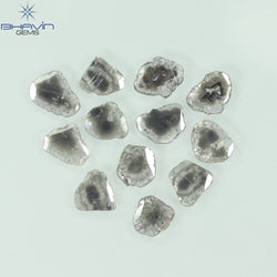 4.05 CT/12 Pcs Slice Shape Natural Diamond Salt And Pepper Color I3 Clarity (8.26 MM)