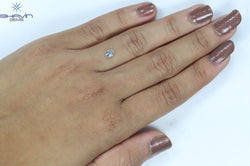 0.37 CT オーバル シェイプ ナチュラル ダイヤモンド グリーンがかったブルー カラー SI1 クラリティ (5.36 MM)