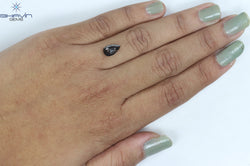 0.39 CT ペアシェイプ ナチュラル ルース ダイヤモンド ソルト アンド ペッパー カラー I3 クラリティ (5.27 MM)