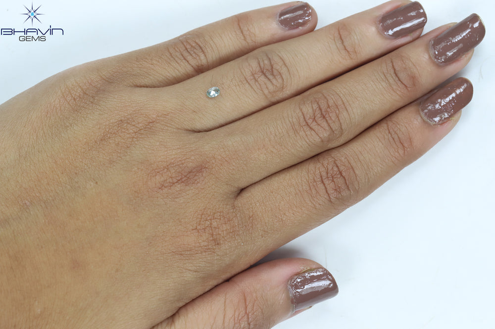 0.17 CT Oval Shape Natural Diamond Bluish Green Color SI1 Clarity (3.77 MM)