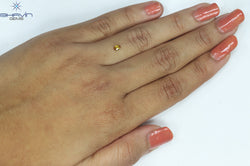0.18 CT Oval Shape Natural Diamond Orange Color VS1 Clarity (4.21 MM)