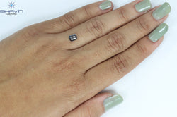 0.83 CT Emerald Shape Natural Diamond Salt And Pepper Color I3 Clarity (5.97 MM)
