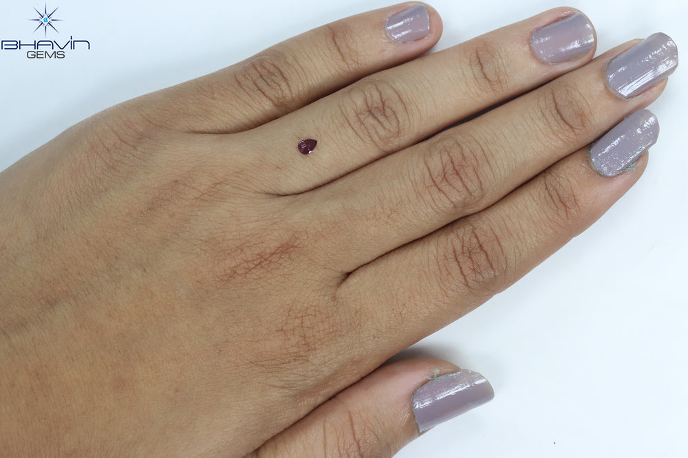 0.14 CT Pear Shape Natural Diamond Enhanced Pink Color VS1 Clarity (4.02 MM)