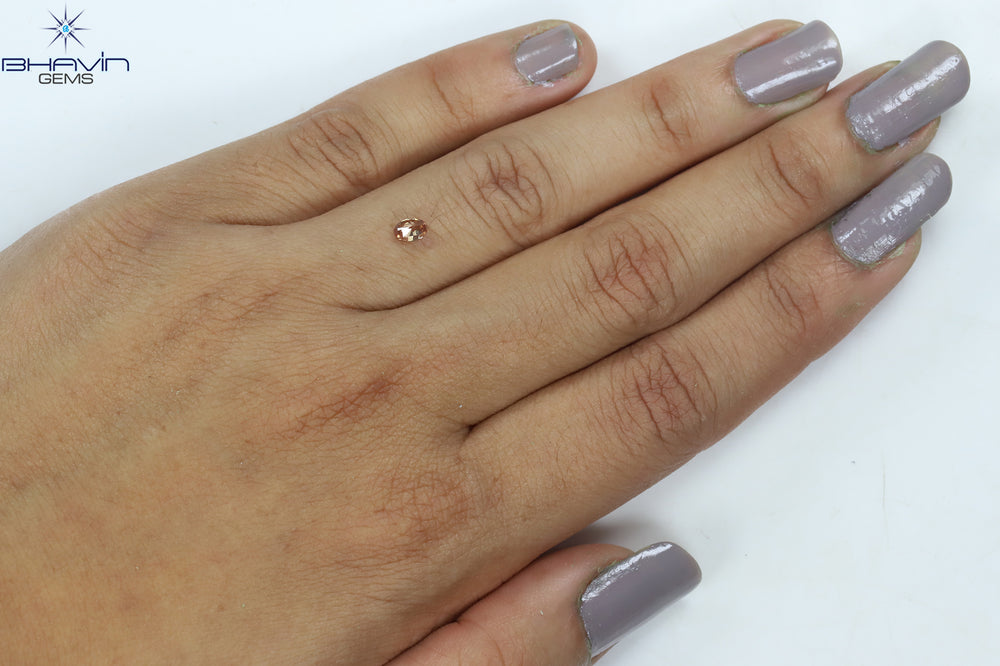 0.24 CT Oval Shape Natural Diamond Enhanced Pink Color VS2 Clarity (4.40 MM)