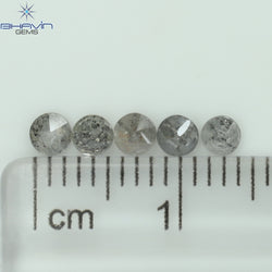 0.55 CT /5 Pcs Uncut Shape Salt And Pepper Natural Loose Diamond I3 Clarity (2.98 MM)
