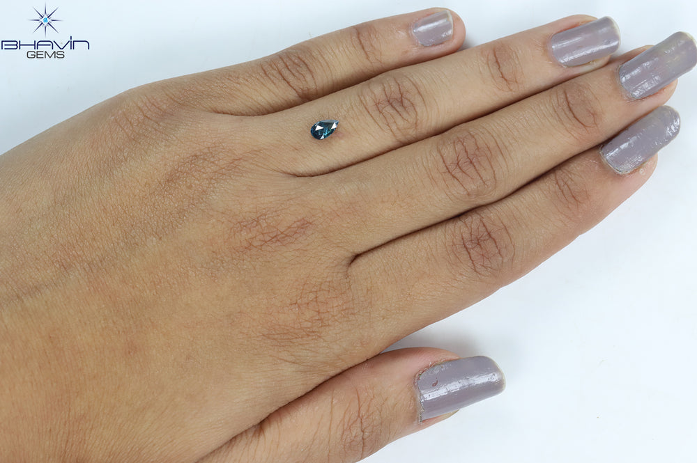 0.29 Pear Shape Natural Diamond Blue Color I3 Clarity (6.30 MM)