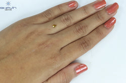 0.21 CT Pear Shape Natural Diamond Orange Color SI1 Clarity (4.85 MM)
