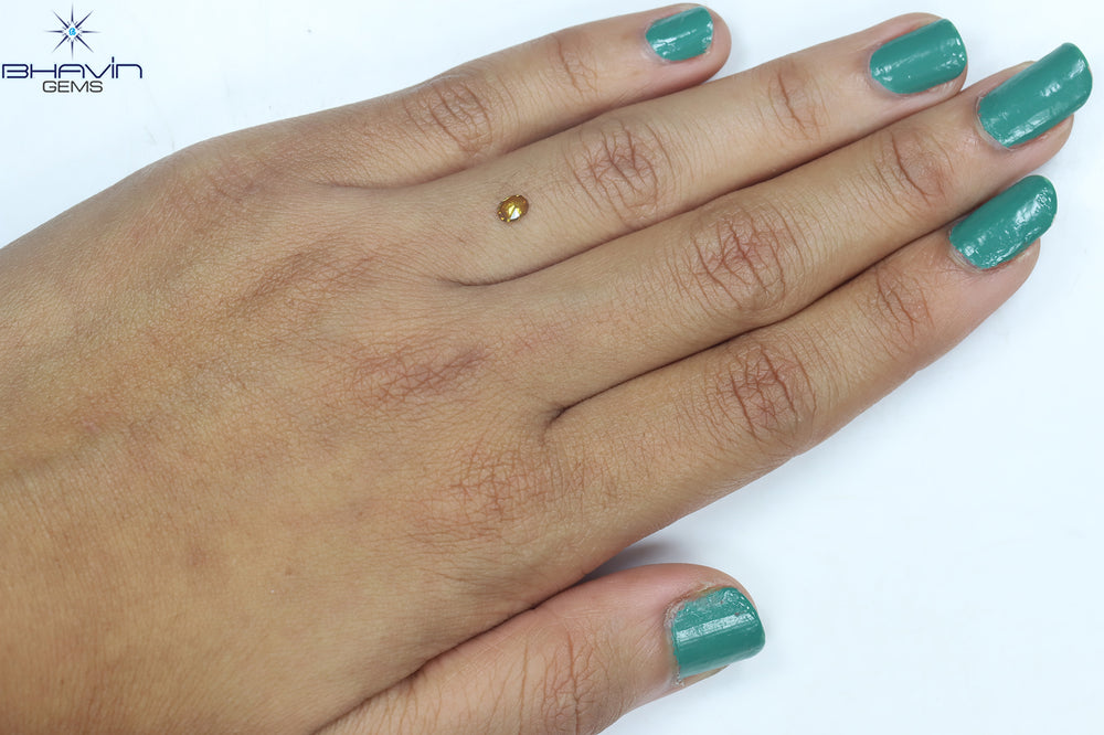 0.20 CT Oval Shape Natural Diamond Champagne Color VS1 Clarity (4.17 MM)
