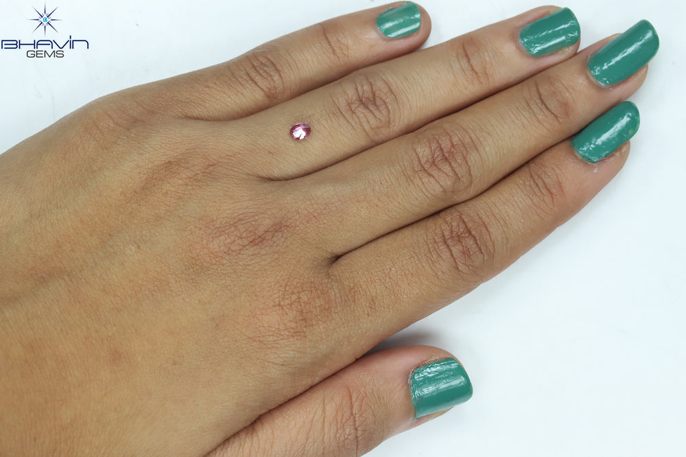 0.28 CT Oval Shape Natural Diamond Enhanced Pink Color VS1 Clarity (4.34 MM)