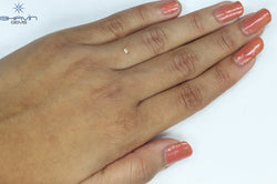 0.20 CT Oval Shape Natural Diamond Orange Color SI1 Clarity (4.24 MM)