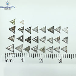 2.84 CT/45 Pcs Triangle Shape Natural Loose Diamond Salt And Pepper Color I3 Clarity (2.80 MM)