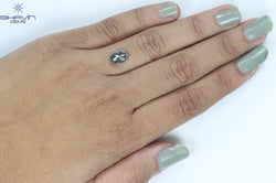 1.68 CT Oval Shape Natural Diamond Salt And Pepper Color I3 Clarity (9.25 MM)