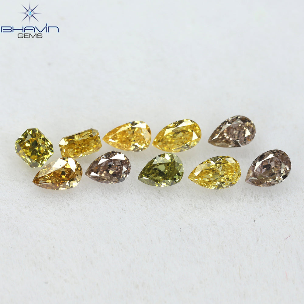 0.65 CT/10 Pcs Mix Shape Natural Diamond Mix Color VS2 Clarity (3.43 MM)