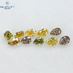 0.65 CT/10 Pcs Mix Shape Natural Diamond Mix Color VS2 Clarity (3.43 MM)