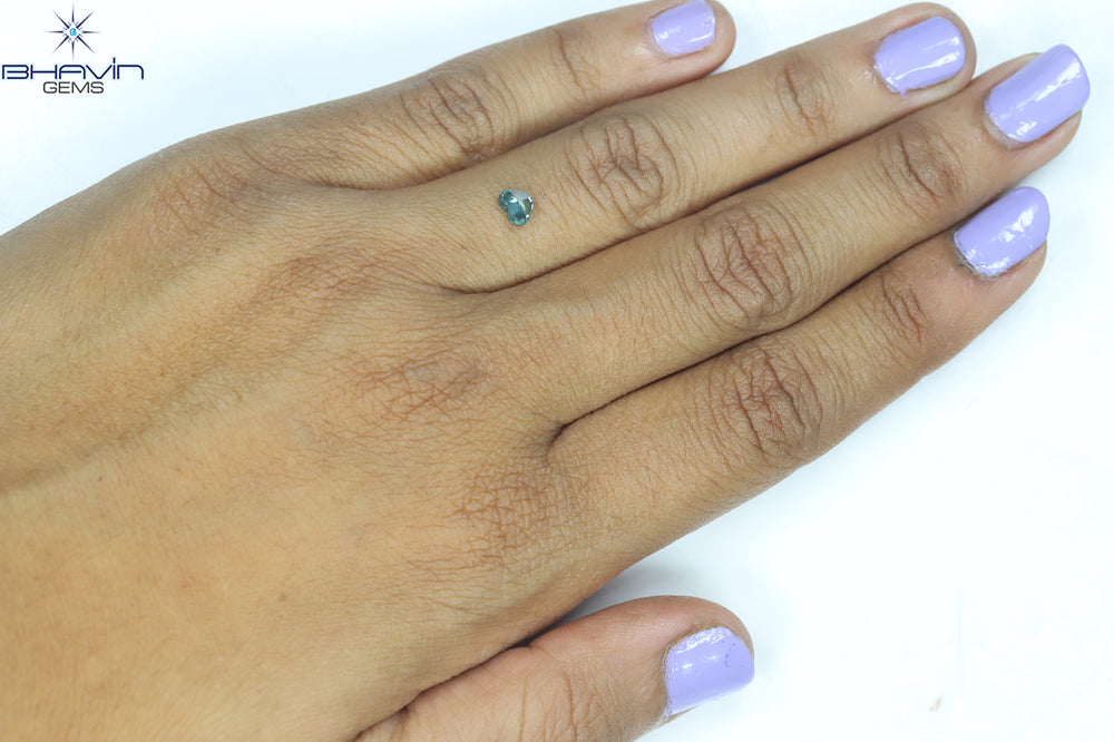 0.41 CT Heart Shape Natural Diamond Blue Color SI2 Clarity (4.77 MM)