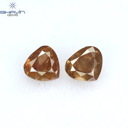 0.41 CT/2 Pcs Heart Shape Natural Loose Diamond Pink Color I1 Clarity (3.84 MM)