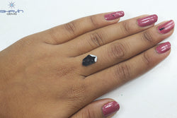 1.12 CT Slice Shape Natural Diamond Salt And Pepper Color I3 Clarity (13.00 MM)